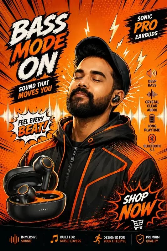 Mastering Pop Art Wireless Earbuds Ads: A Dynamic Prompt for High-Impact Visuals