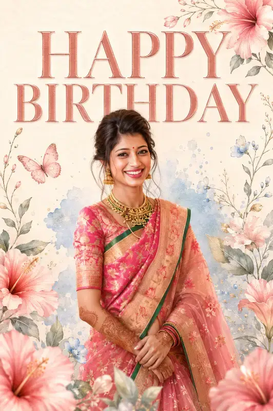 Mastering Personalized AI Birthday Portraits: Saree Elegance & Identity Preservation (4:5)