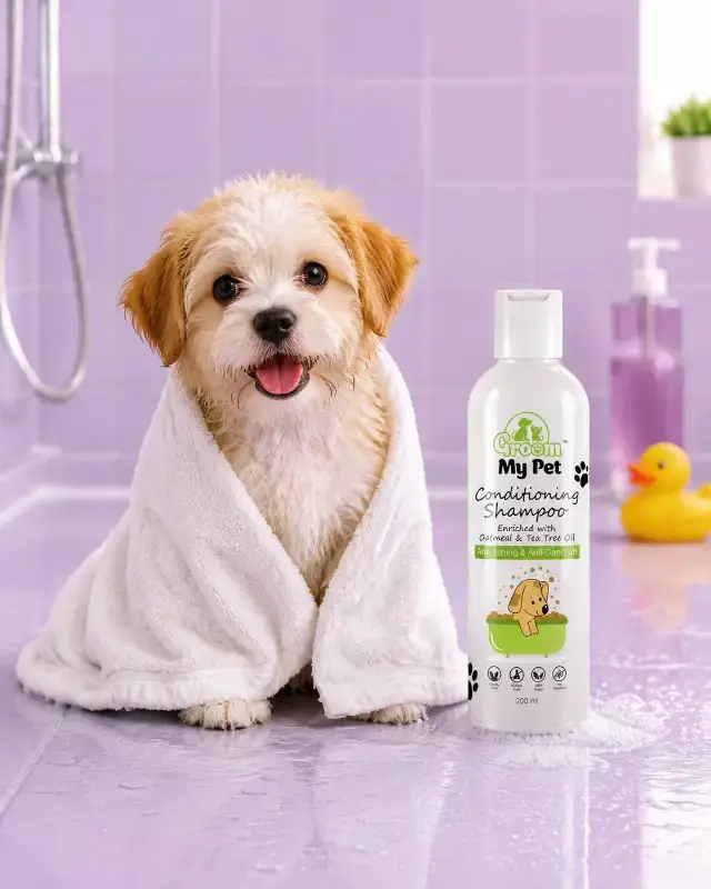 Pet Shampoo Ad: Fluffy Puppy, Lavender Bath